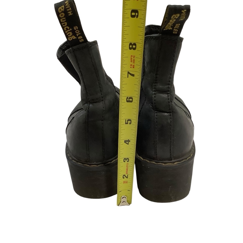 Dr. Martens Black Rometty Wyoming  Leather Chelsea Platform Booties - Picture 6 of 7